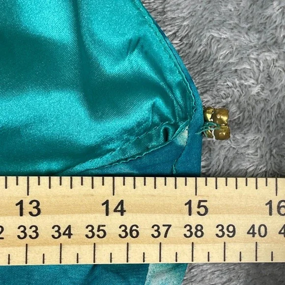 VTG Y2K ABS Allen Schwartz Dress Size 2 Blue Watercolor Rhinestone Mermaid Fairy - Picture 9 of 11